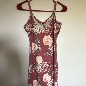 Slim body hugging spaghetti strap dress